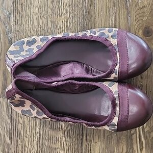 Ann Taylor Leopard Print Flats - Purple and Brown